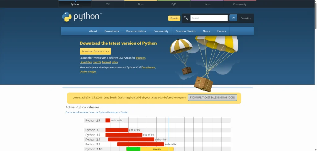 Установка Python. официальный сайт: python.org