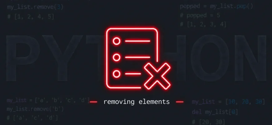 Удаление элементов: remove(), pop(), del, clear()