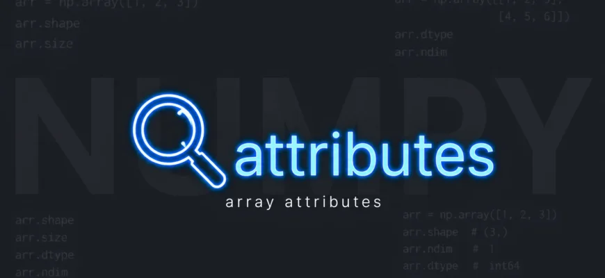 Атрибуты массива: shape, size, dtype, ndim
