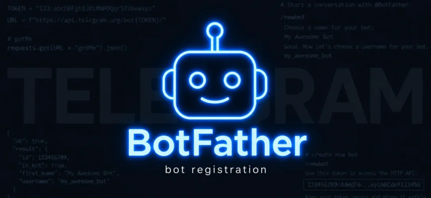 Регистрация бота в BotFather и получение токена
