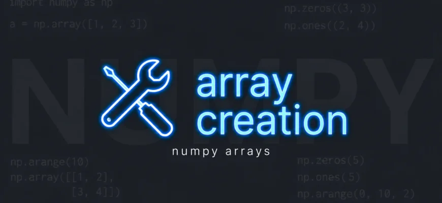 Создание массивов: array(), zeros(), ones(), arange()