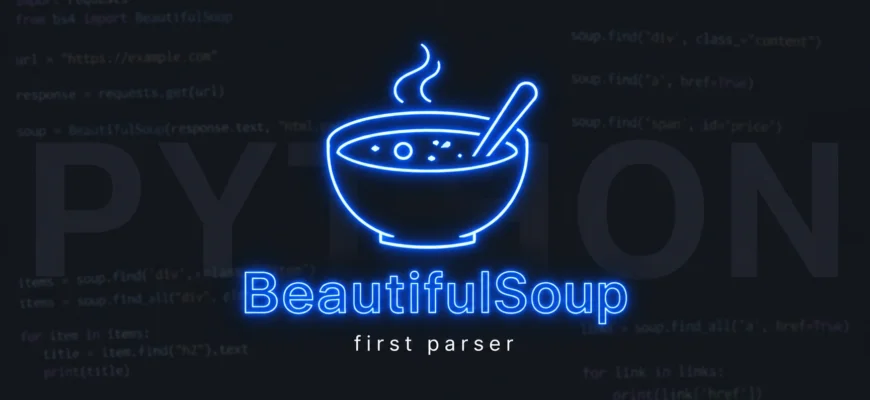 Установка BeautifulSoup и первый парсер