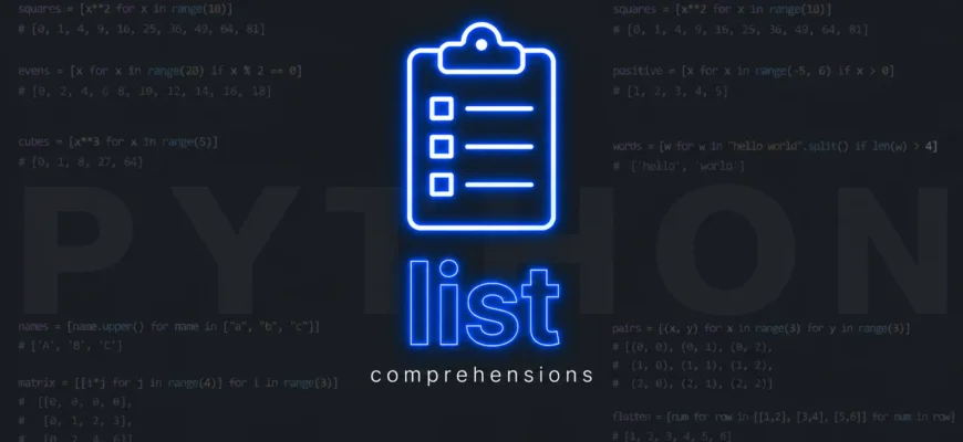 Генераторы списков (list comprehensions): синтаксис и примеры