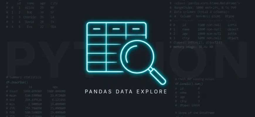 Просмотр данных: head(), tail(), info(), describe()