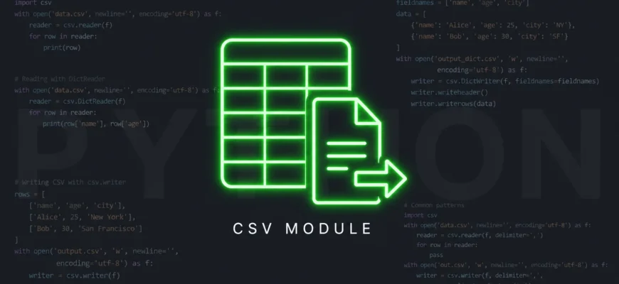 Работа с CSV: модуль csv (чтение и запись)