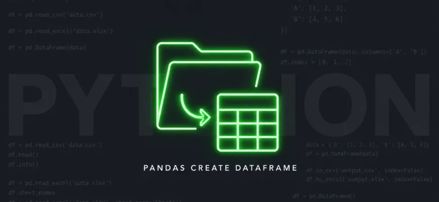 Создание DataFrame из CSV, Excel, словаря