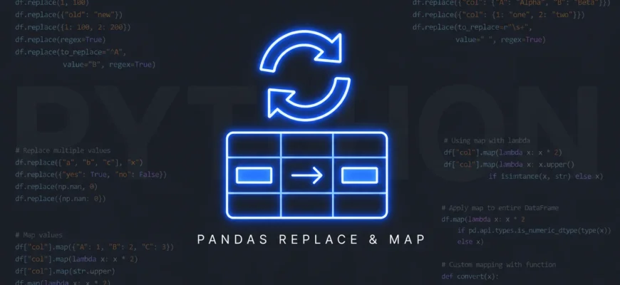 Замена значений: replace и map